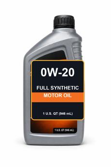 0W-20 full synthetic motor oil bottle